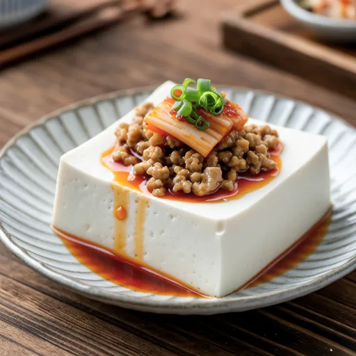 Korean-style Cold Tofu with Negitoro