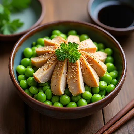 Edamame and Shredded Chicken Japanese-Style Salad