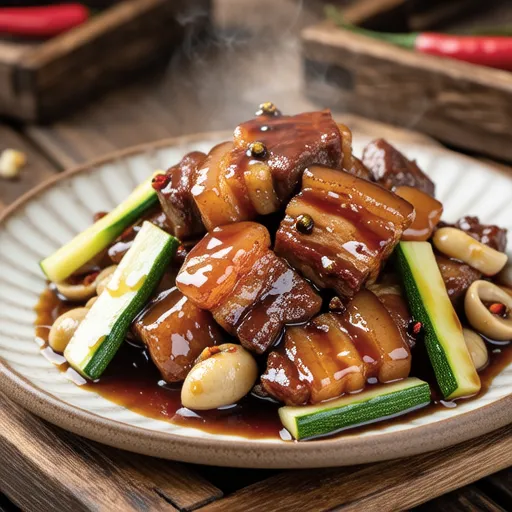 Spicy Stir-fried Pork Belly with Zucchini and Miso