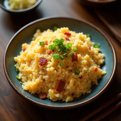 Жареный рис с беконом и яйцом