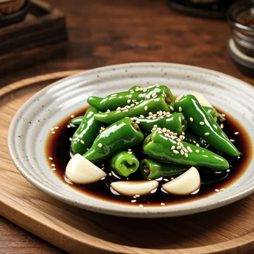 Braised Shishito Peppers and Garlic