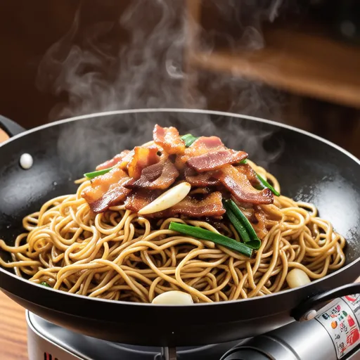 Bacon Bean Sprout Stir-fried Ramen