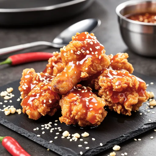 Chicken Gangjeong (Sweet and Spicy Fried Chicken)