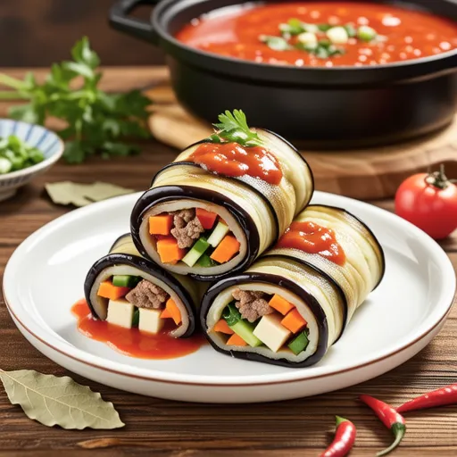 Tomato Vegetable Eggplant Roll