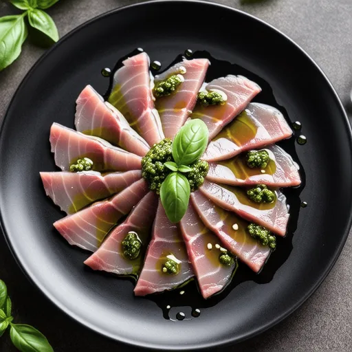 Tuna Carpaccio with Basil Flavor