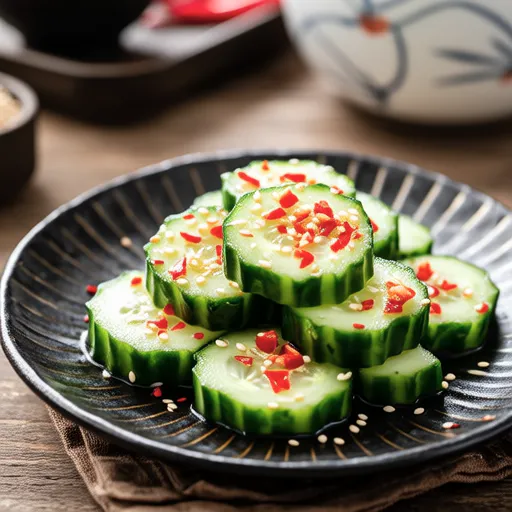 Cucumber with Red Shiso Furikake