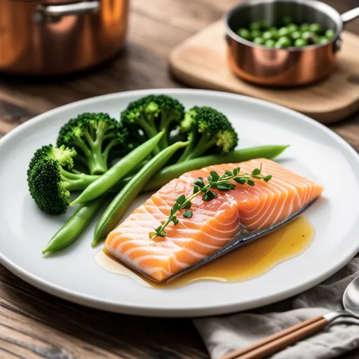 Salmon Steamed in White Wine