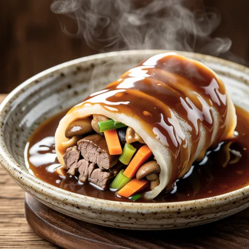Beef Roll Steamed with Vegetables