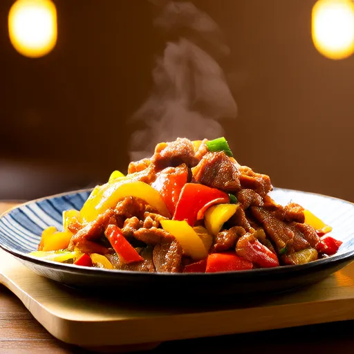 Carne de Porco e Pimentão Frito