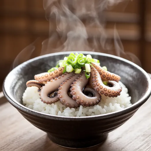 Rice with Fresh Ginger and Octopus
