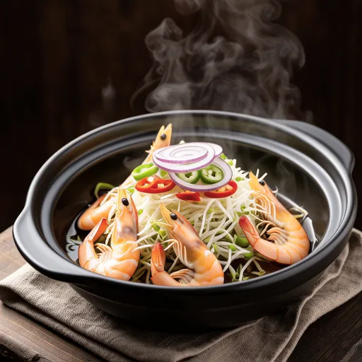 Shrimp Bean Sprout Steamed Dish