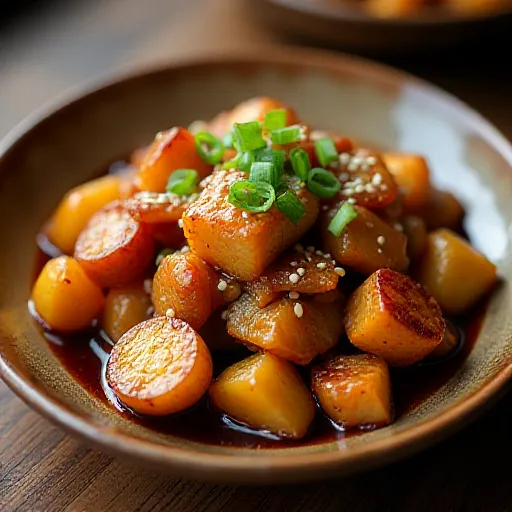 Crispy Pork and Potato Soy Sauce Stir-fry