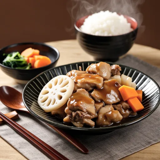 Chikuzen-ni with Lotus Root and Konnyaku