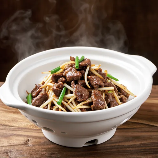 Beef and Bean Sprout Stir-fry Rice Bowl