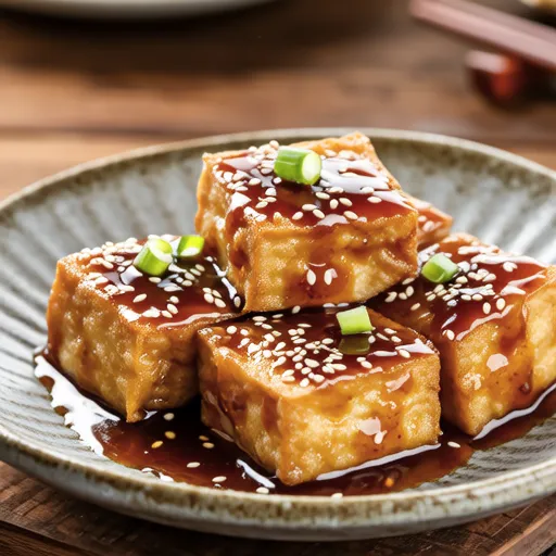 Pan-fried Tofu with Egg and Sauce