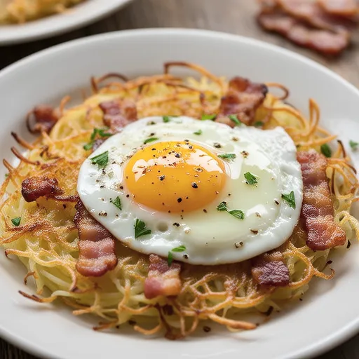 Potato Pancake with Bacon and Egg