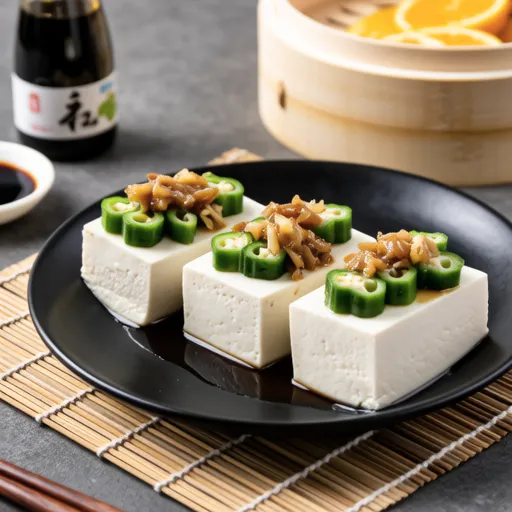 Cold Tofu with Okra Ponzu Sauce