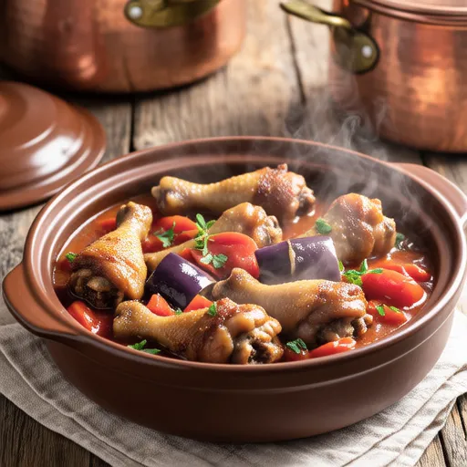 Chicken Drumsticks and Eggplant Tomato Stew