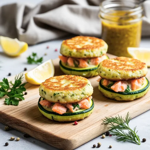 Salmon and Zucchini Mini Burgers