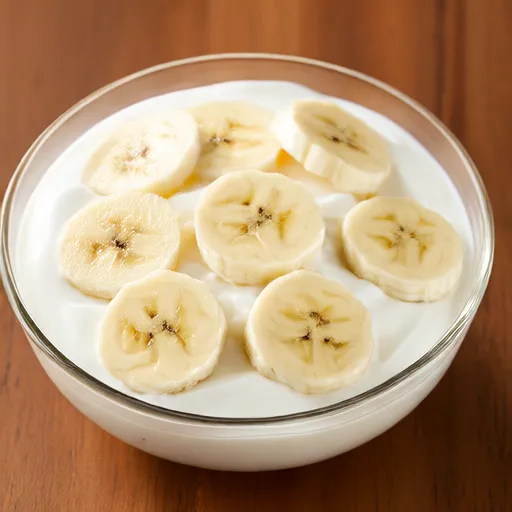Postre de yogur con plátano
