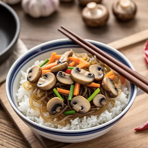 Healthy Diet-Friendly King Oyster Mushroom Rice Bowl