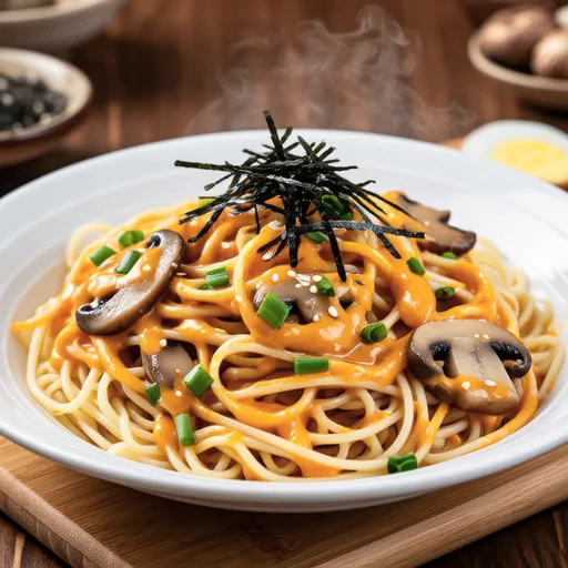 Mentaiko and Shimeji Japanese-style Pasta