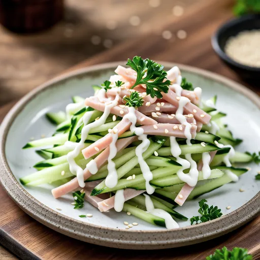Gobo and Cucumber Mayo Salad