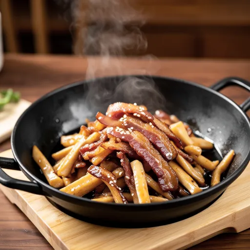Enoki and Bacon Oyster Stir-fry