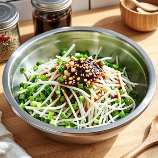 Bean Sprout and Green Onion Salad for Grilled Pork Belly