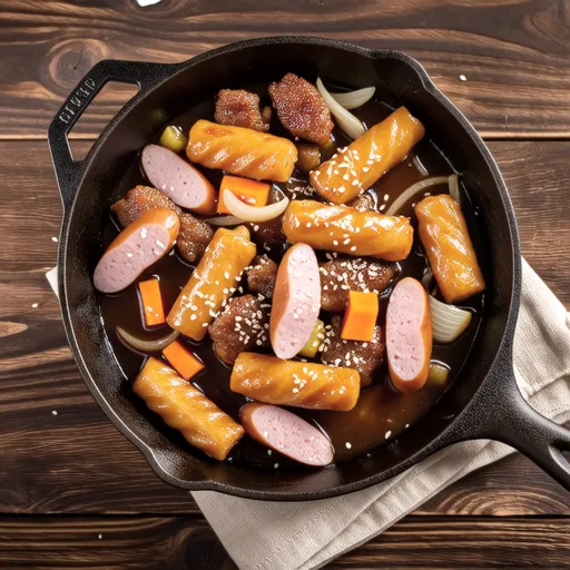 Delicious Stir-fried Sausage and Fish Cake