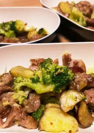 豚こまと野菜のハニーマスタード