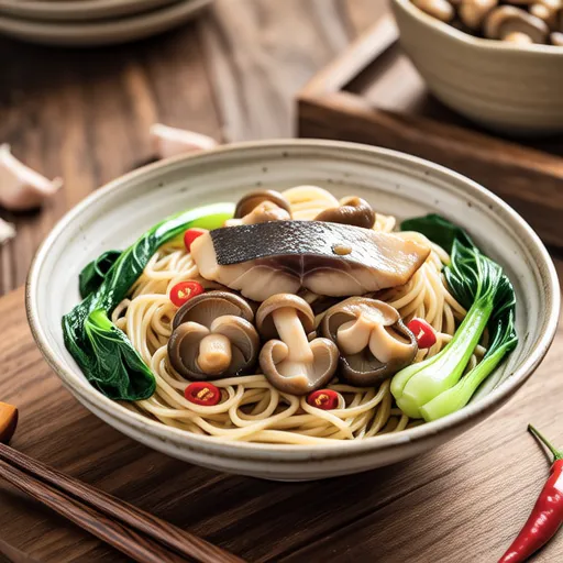 Saba Canned and King Oyster Mushroom Japanese Pasta