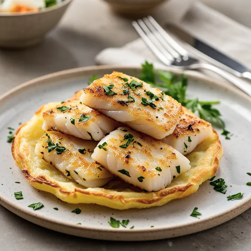 Herb Breadcrumb Baked Pacific Saury with Potato Galette