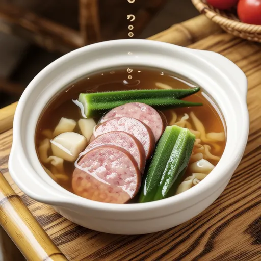 Okra and Sausage Consomme Soup