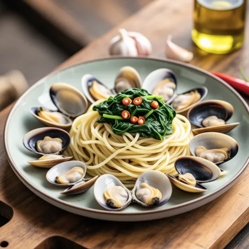 Spinach and Clam Peperoncino