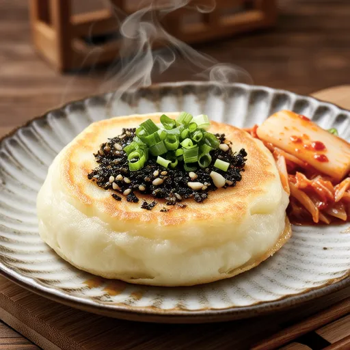 Natto and Kimchi Fluffy Pancake