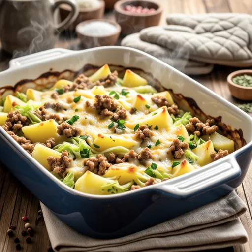 Cabbage and Mashed Potato Meat Gratin