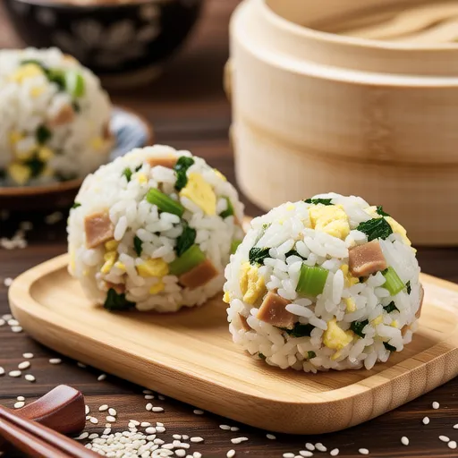 Bok Choy Tuna Egg Rice Balls