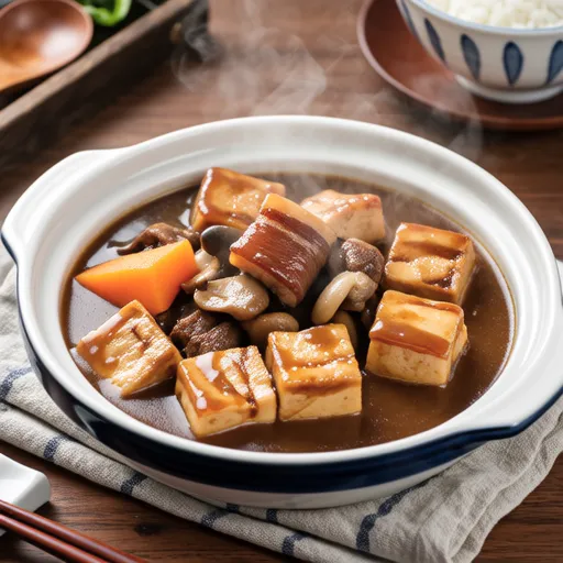 Simmered Atsuage with Pork