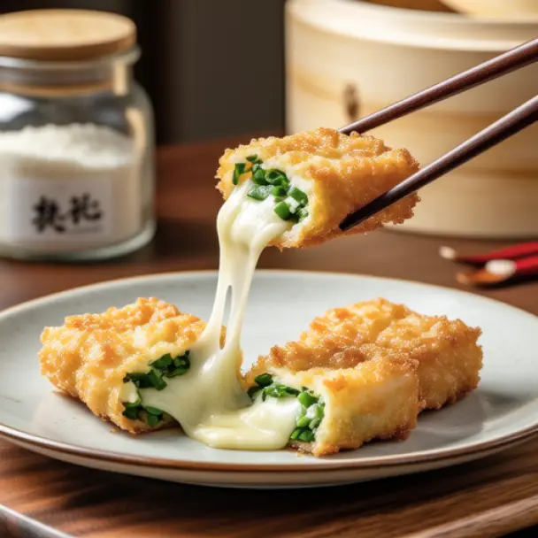 Tochio Fried Tofu with Green Onion and Cheese