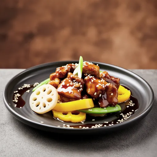 Chicken and Lotus Root with Black Vinegar Sauce