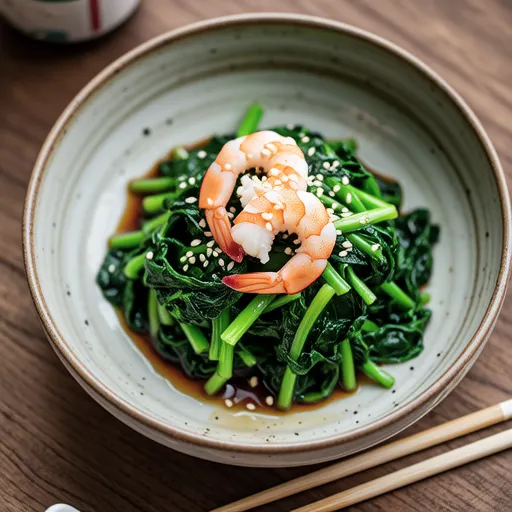 Chrysanthemum Greens and Sakura Shrimp Furikake