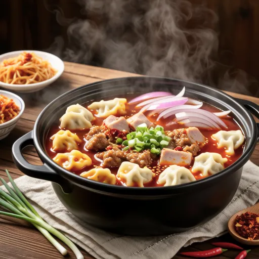 Mandu Jeongol (Spicy Dumpling Hot Pot)