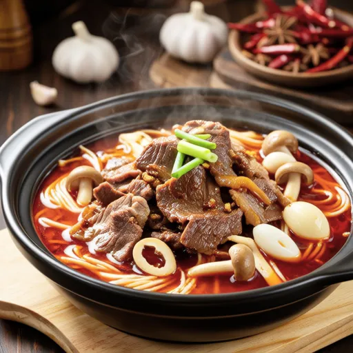 Spicy Beef and Mushroom Hot Pot