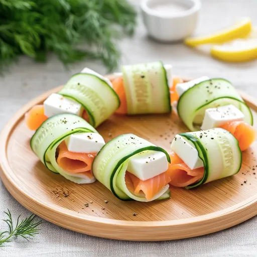 Smoked Salmon and Cream Cheese Cucumber Rolls