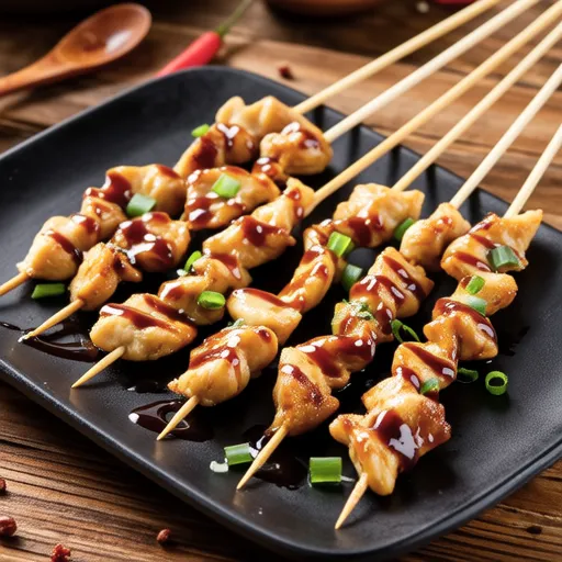 Korean Rice Cake Chicken Skewers