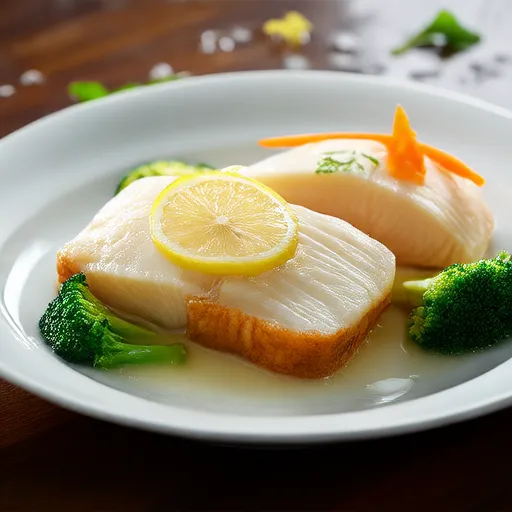Steamed Cod with Lemon and Broccoli