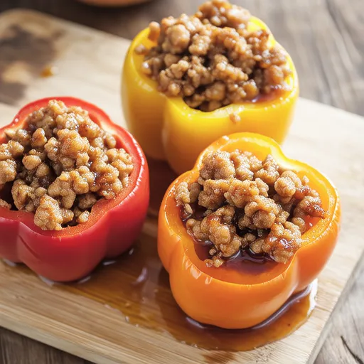 Stuffed Bell Peppers with Ground Chicken