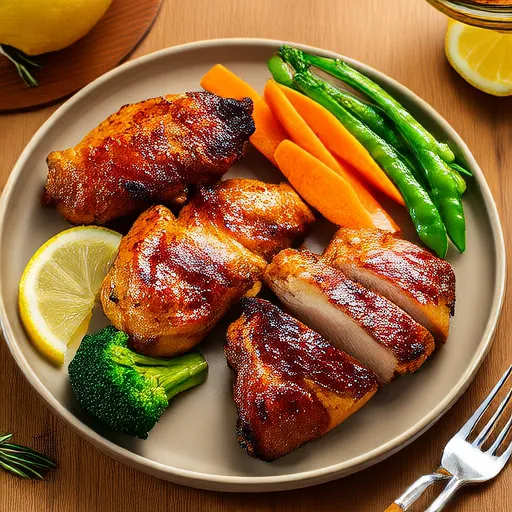 Grilled Lemon Herb Chicken with Steamed Vegetables