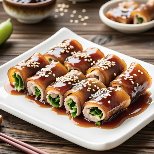 Myoga Pork Rolls with Steamed Sauce